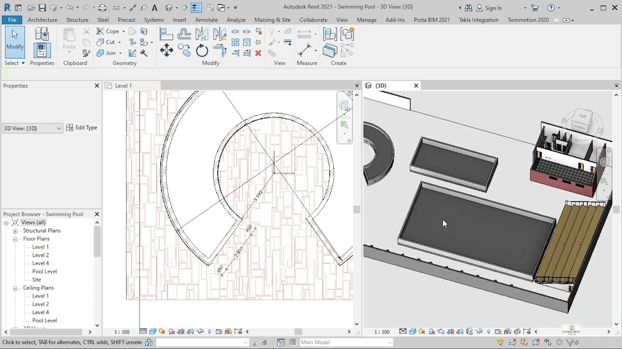Revit Plumbing - Civil Engineering (Water) - Swimming Pool
