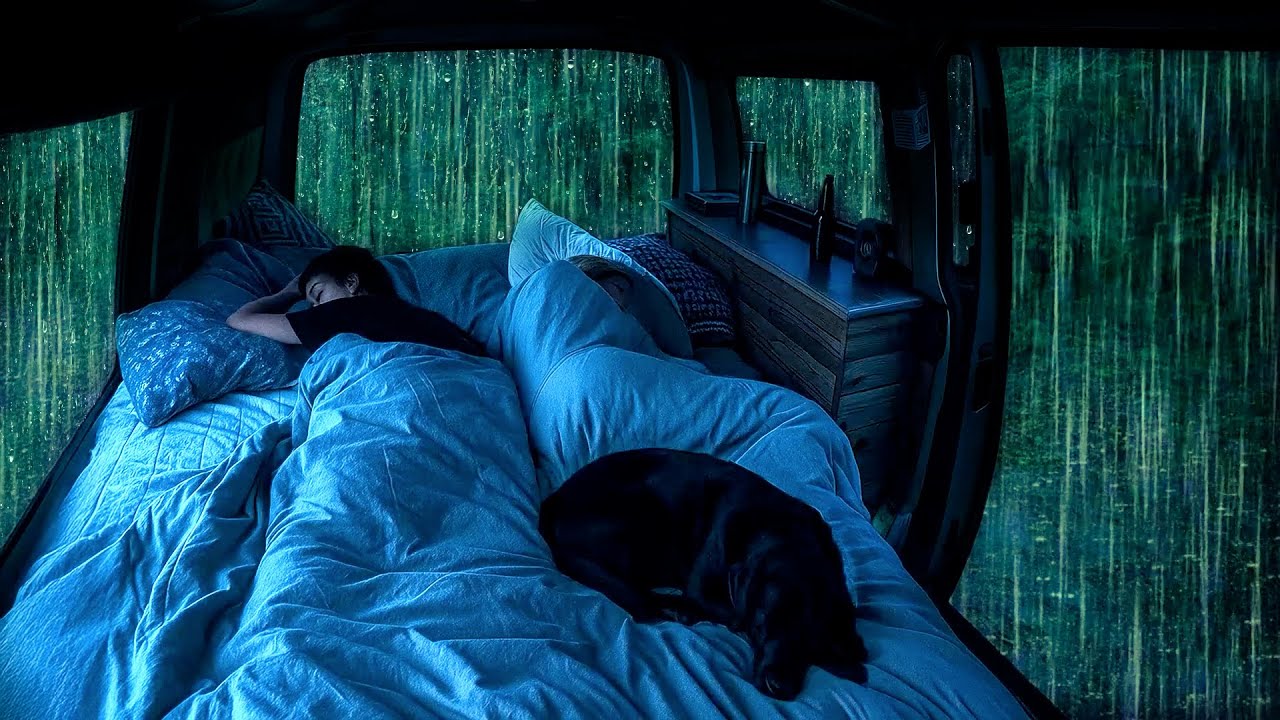 Night Thunderstorm Ambience | Relaxing Rain by Car Window for Sleep