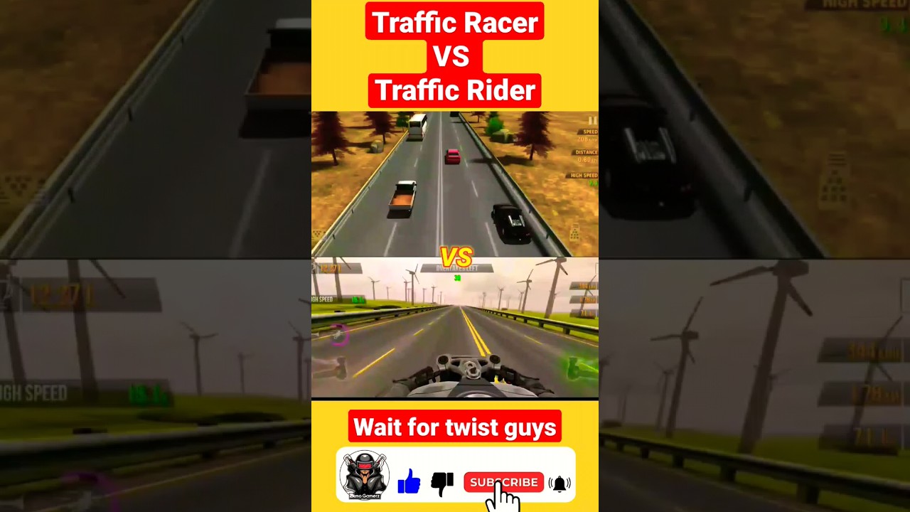 TRAFFIC RACER 😱 VS TRAFFIC RIDER 🔥 #shorts #youtubeshorts #gaming #ytshorts #vs