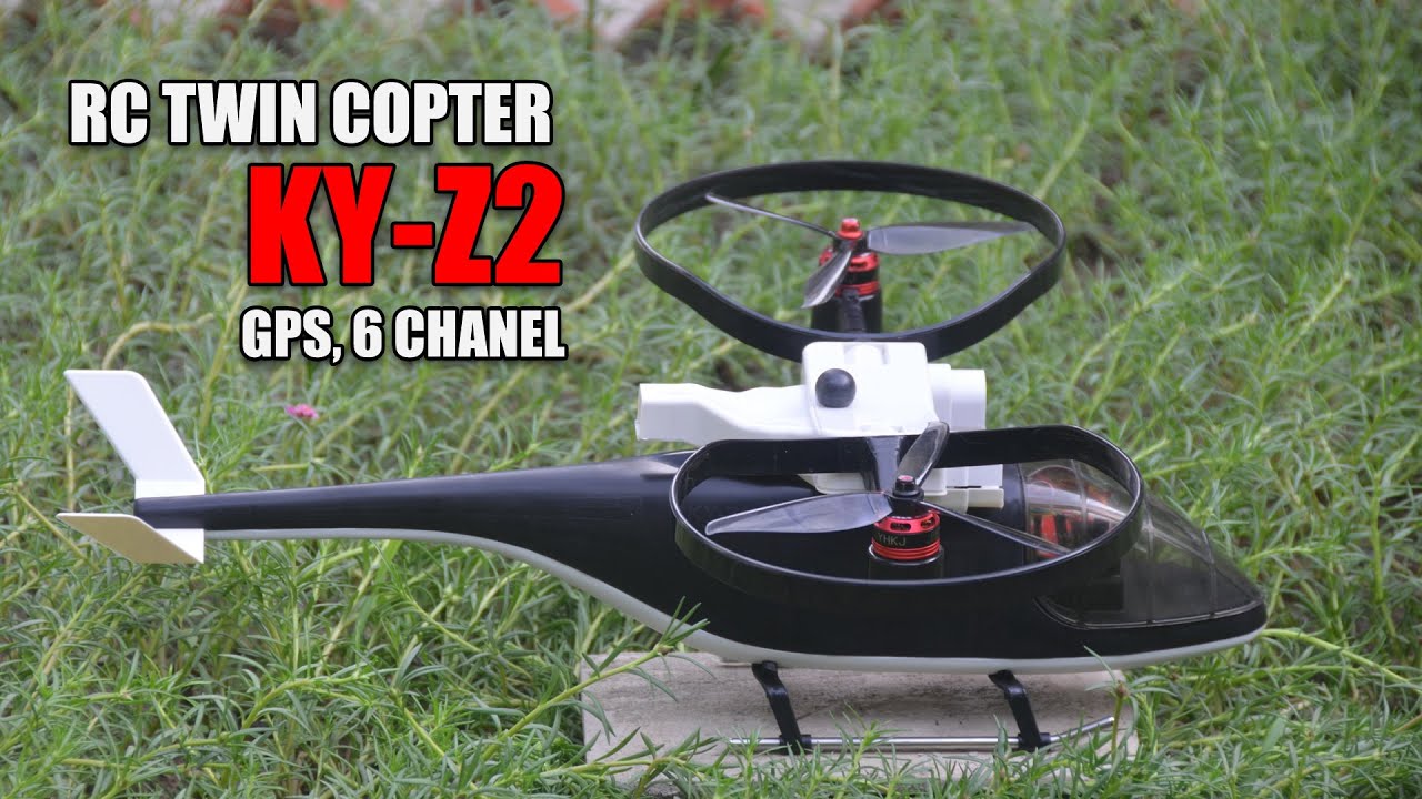 Trực thăng điều khiển twin copter KY-Z2 6 k&ecirc;nh, c&oacute; GPS, kiểu d&aacute;ng m&aacute;y bay Salmon trong phim Avatar