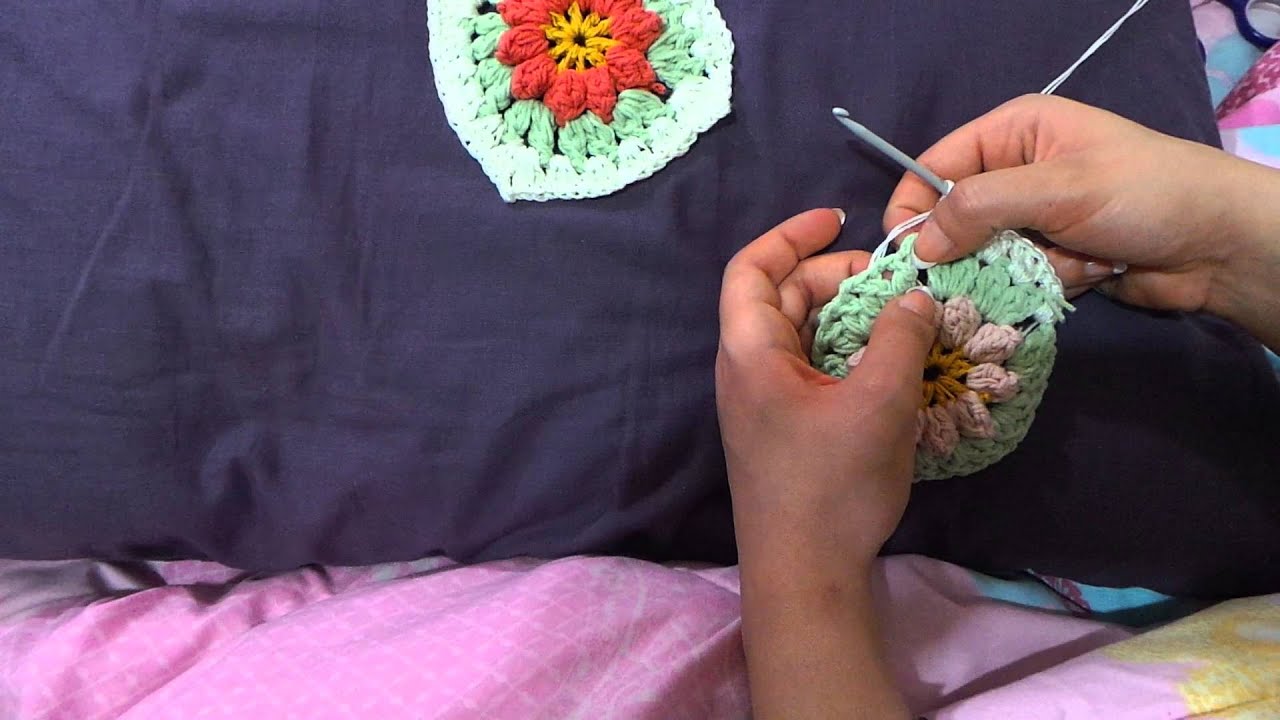 وحدة الوردة المربعة بغرزة الفيشارة (الدور الرابع )