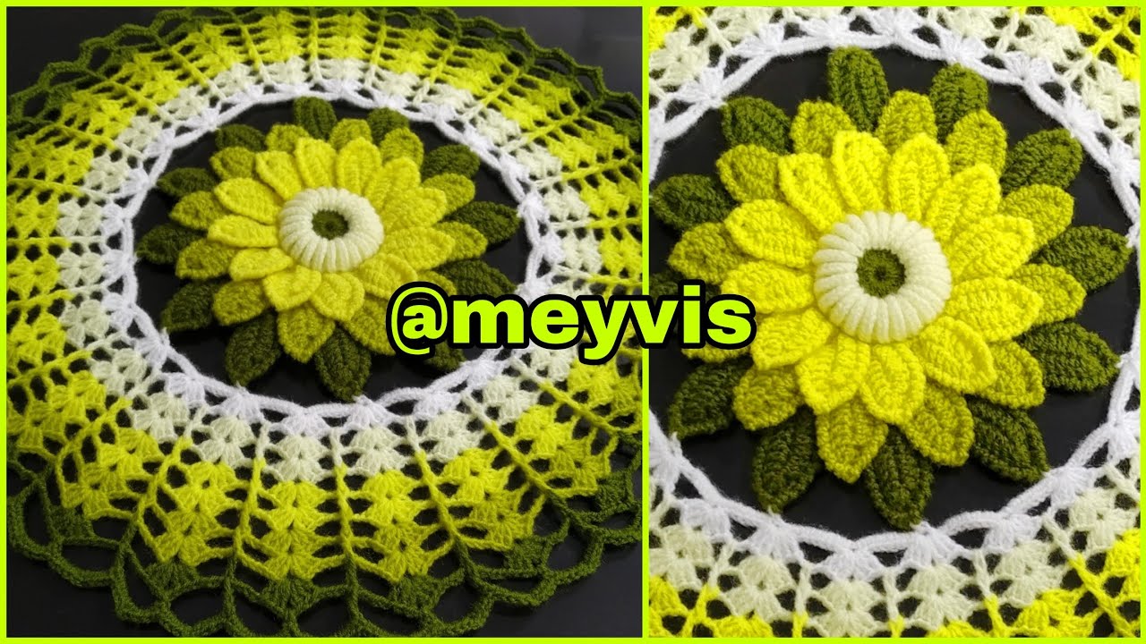 tapete a crochet paso paso (Modelo N° 26)| centro para tapete| flor a crochet #crochet #tejercrochet