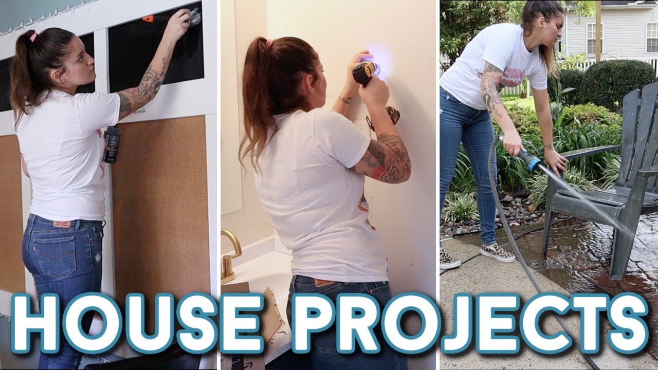 NEW HOUSE PROJECTS | PAINTING, DIY BATHROOM MAKEOVER, BACK YARD FIRE PIT & GARAGE CLEAN UP