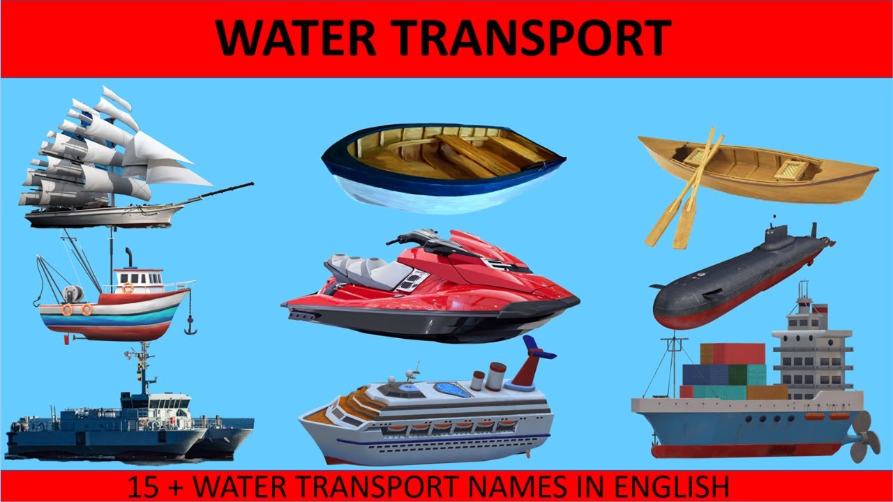 Water Transport vehicles name in English | Water Transport for kids | Water Transport Vehicles