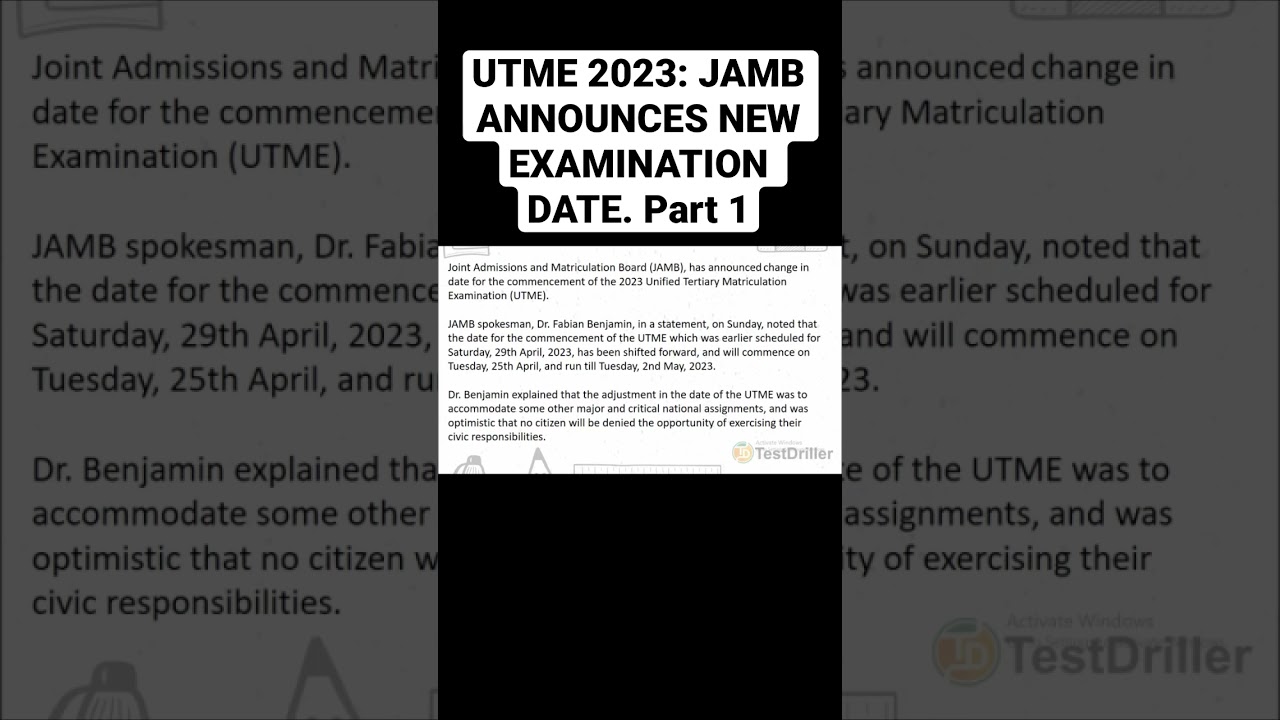 UTME 2023: JAMB ANNOUNCES NEW EXAMINATION DATE