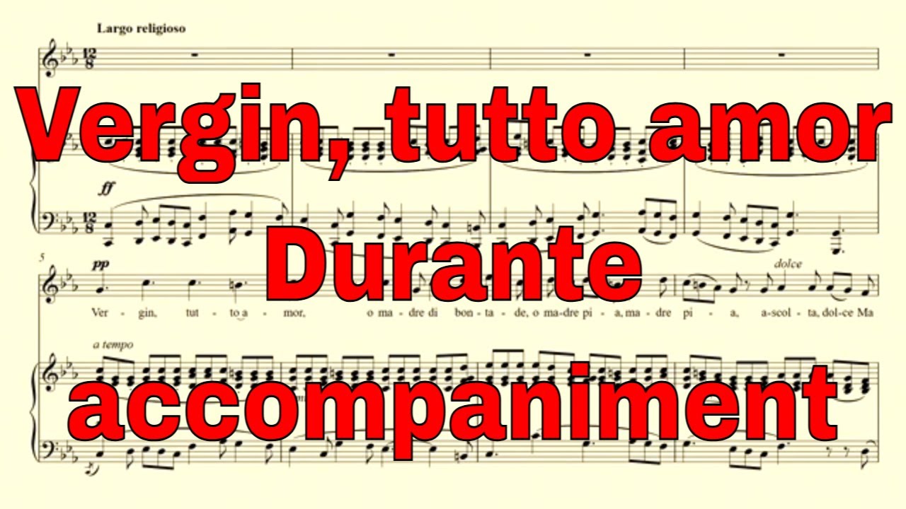Vergin, tutto amor – Durante - accompaniment in C minor