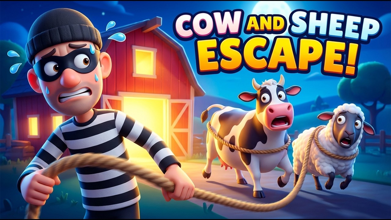 Cow and Sheep Escape from Thief 🐄🐑