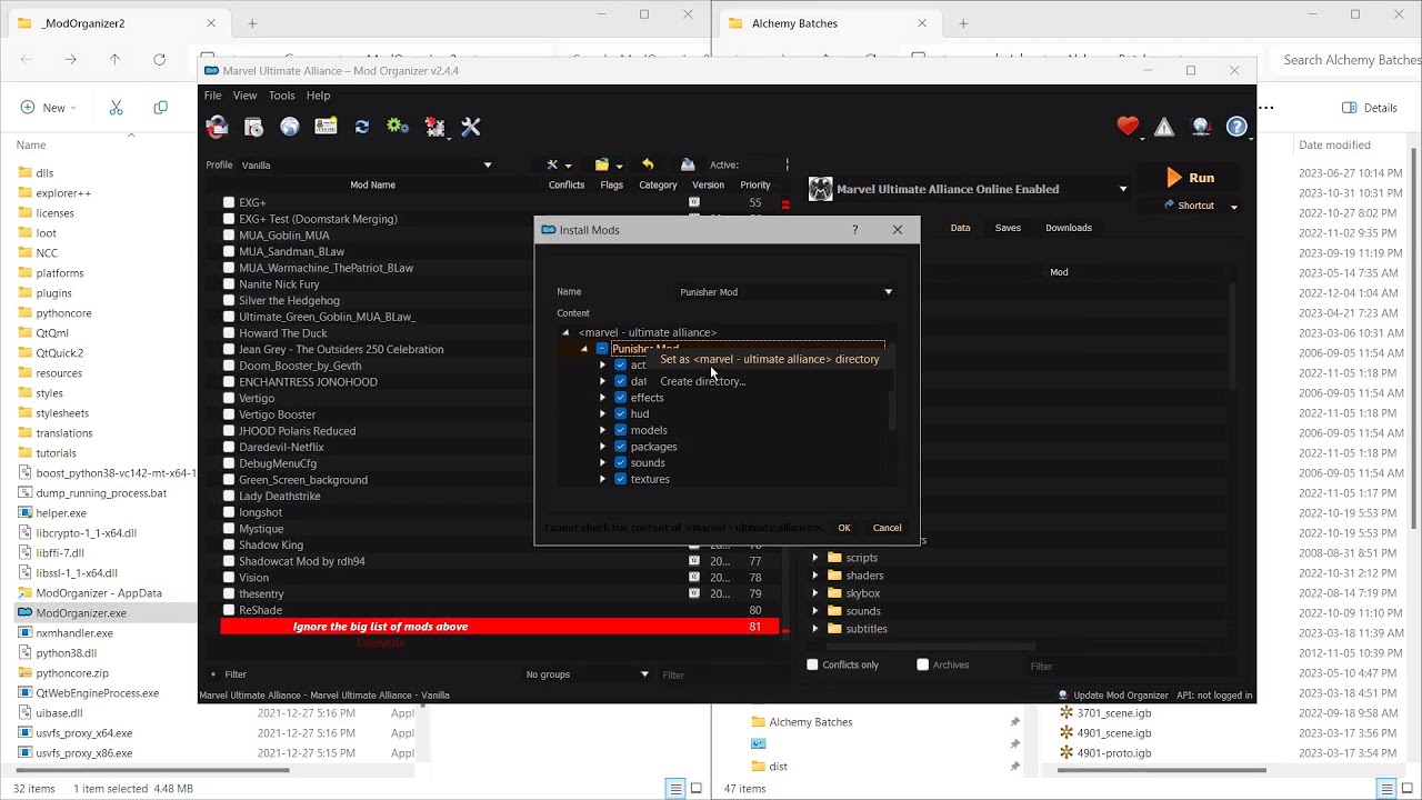 MarvelMods Tutorial: Install Character Mods with MO2 and OHS