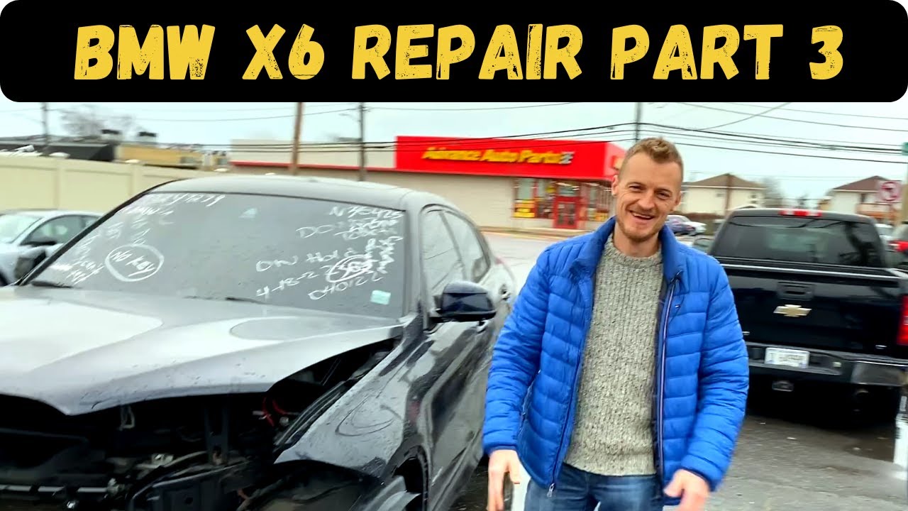 Оценка ущерба и получение запчастей для проекта восстановления BMW X6 2017 года на аукционе IAA S...