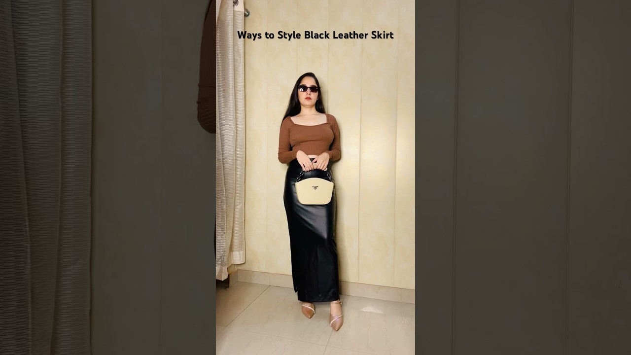 Ways to style black leather skirt | Sapna Sharma #styling #fashion #outfitinspo #outfitideas #outfit