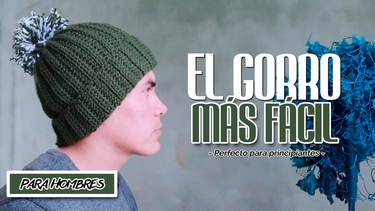 GORRO CL&Aacute;SICO a crochet para hombres (PASO A PASO) 🧶