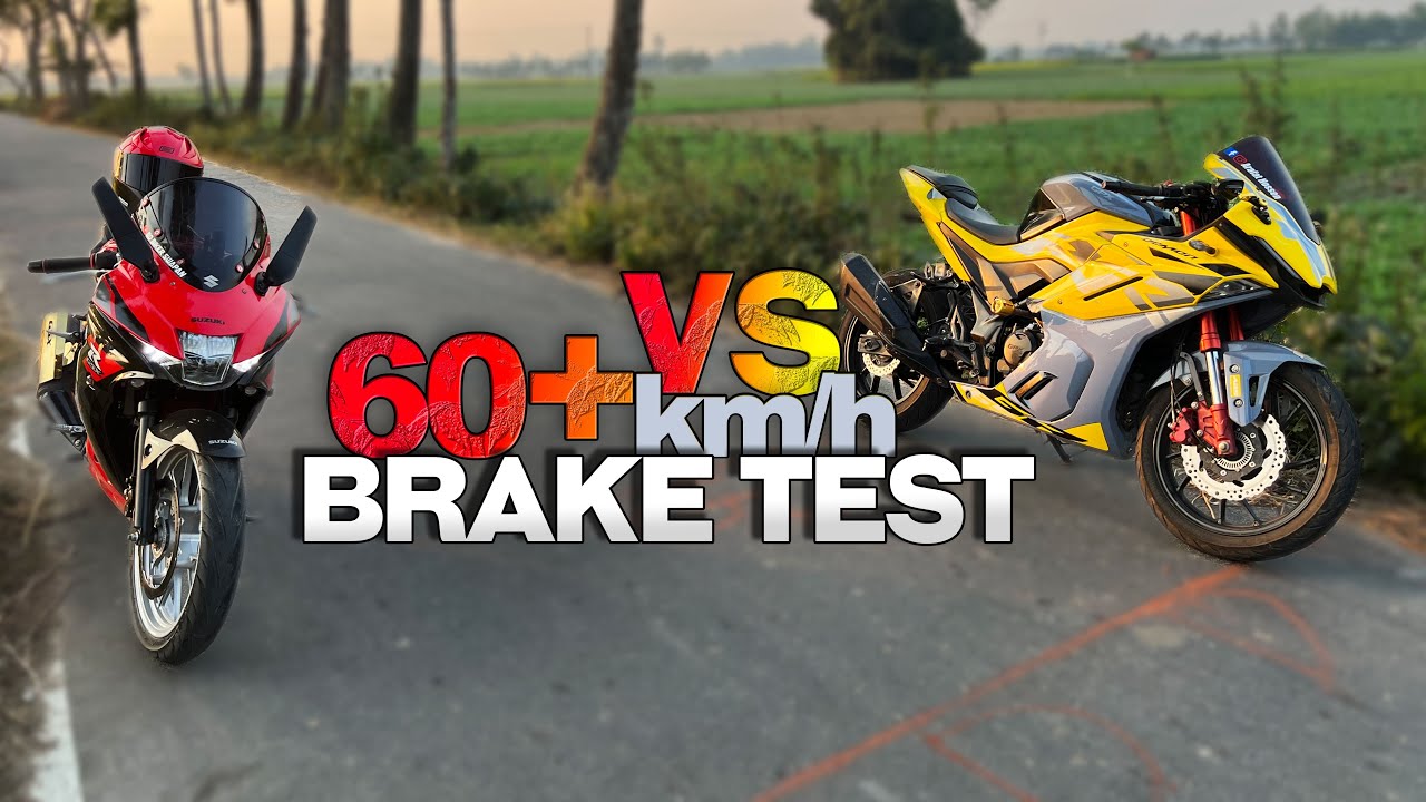 কোন Bike এর ব্রেক বেশি ভালো | GPX Demon GR 165RR Vs SUZUKI GSX-R150 BRAKE TEST | RCB s1 VS Stock