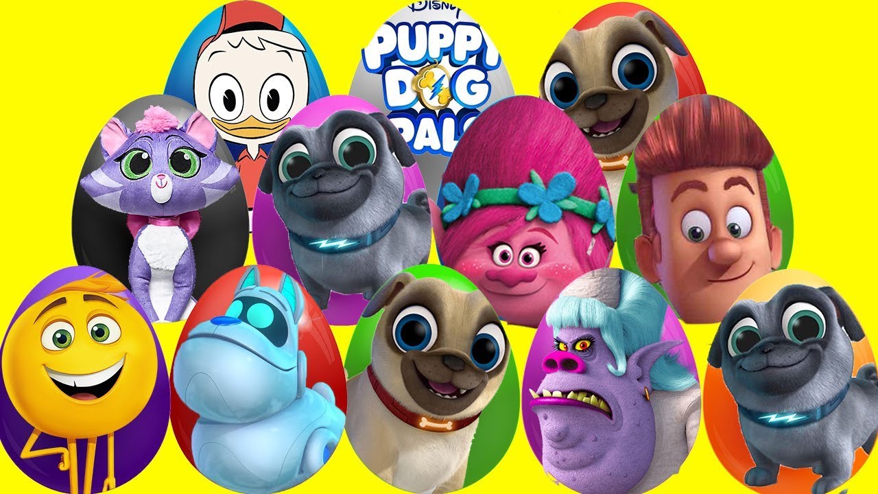 Puppy Dog Pals 20 Mega Surprise Play Doh Eggs Challenge with Paw Patrol and Duck Tales Toys