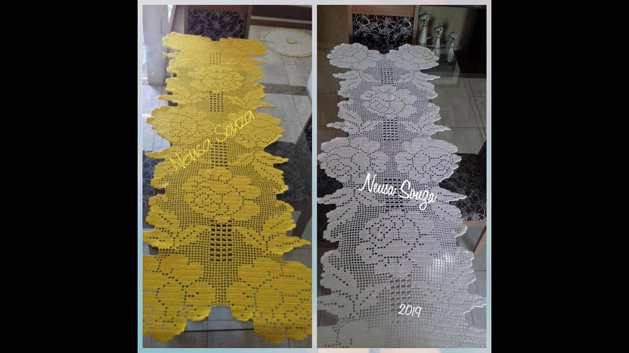 Caminho de mesa Rosas Parte 1 #crochefile #crochefile