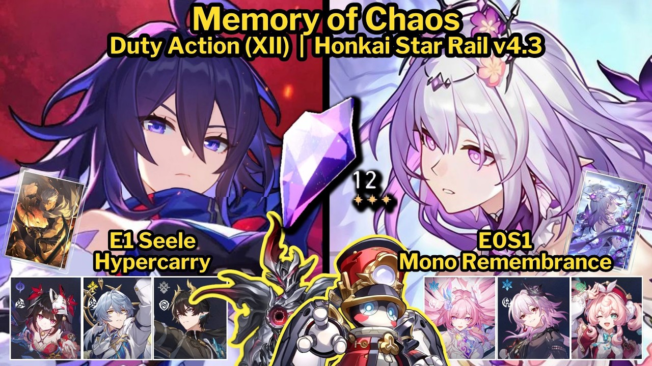 MoC 4.3 Stage 12 E1 Seele and E0S1 Castorice Mono Remembrance | Honkai Star Rail v4.3