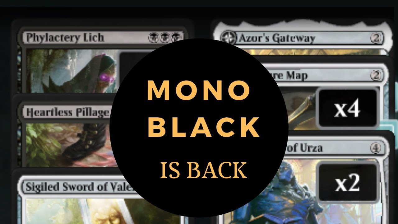Mono Black Artifacts in MTG Standard, Deck Tech and Gameplay, 2019 with RNA