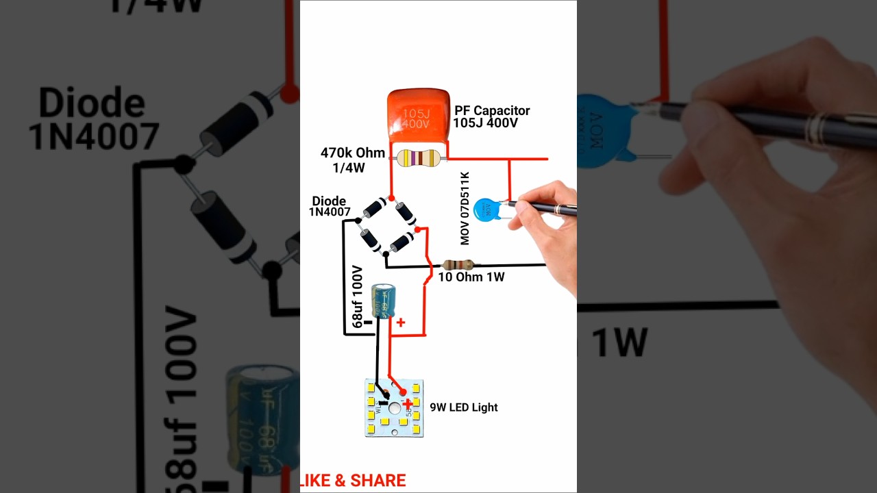 9 Watt LED Light Driver Circuit#shorts#youtubeshorts #leddriver#viral#trending #gktechnical