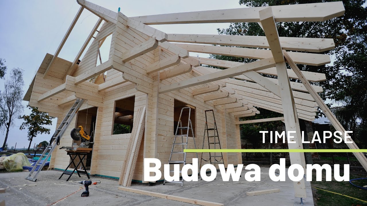 Budowa domu drewnianego - jak wygląda budowa | time lapse   log house construction time lapse