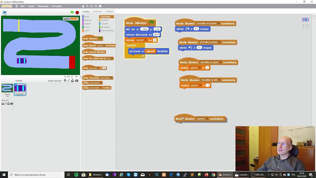 Programowanie w Scratch odc. 002. Wyścigi samochodowe.