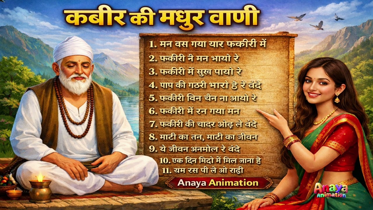 कबीर भजन संग्रह 2026 | फकीरी में सुख, राम रस और जीवन की सीख | Anaya Animation