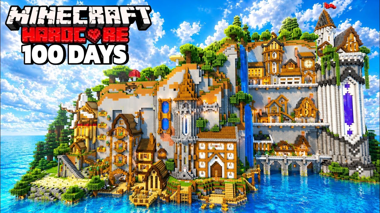 I Spent 100 Days Building Huge Mountain Base in Minecraft Hardcore | cENTURY DAYS