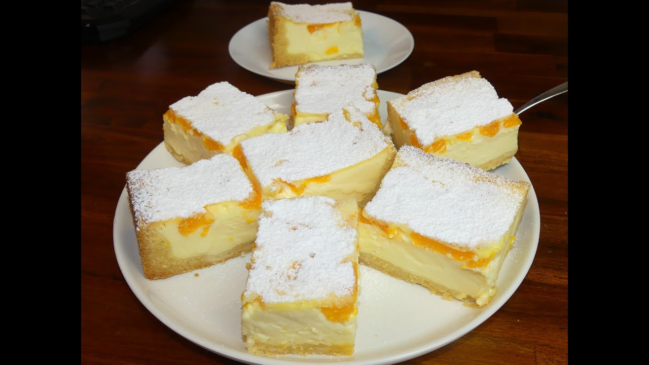 Schmand-Schnitten mit🍊Mandarine➡️fruchtiger Kuchen/frisch gebacken/ohne Küchenmaschine & Bindemittel