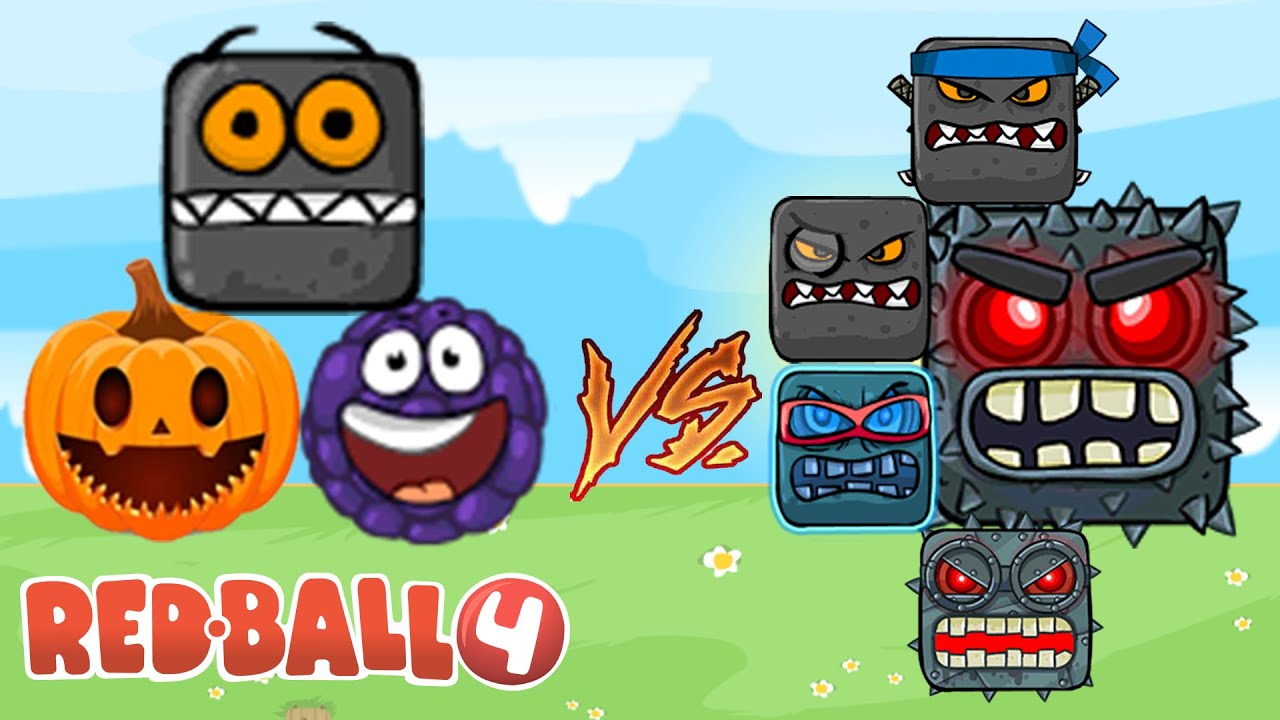 Red Ball 4 - Grape Ball, Roll Box, Halloween Ball Vs All Boss in Red Ball 4