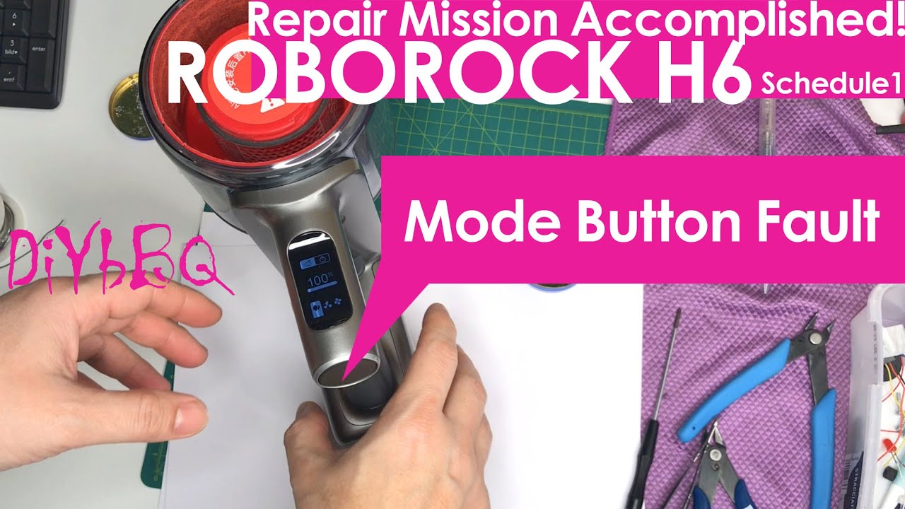 Roborock H6 Mode Button Repair just need to remove 2 screws!