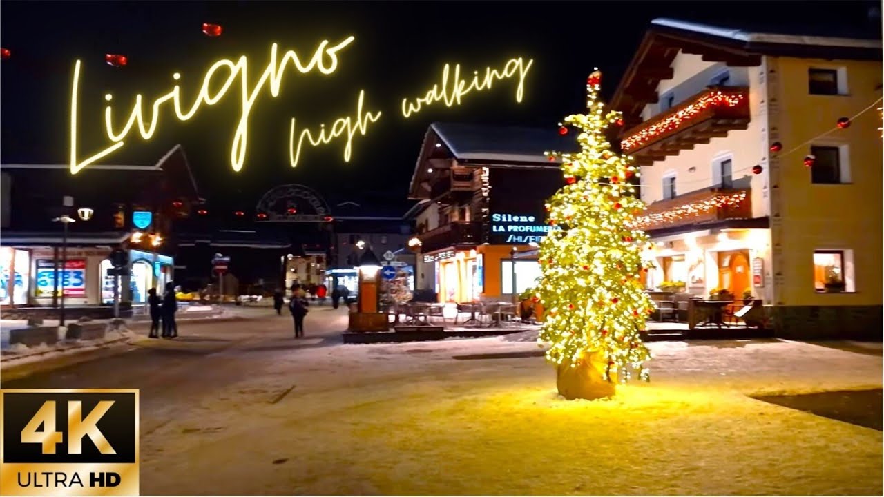 Livigno night town | Winter 2022/2023 | Italy | Beautiful walking - night | Walking tour | S22 Ultra