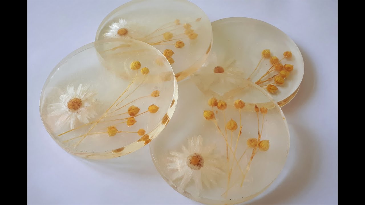 Resin Coasters With Dried Flowers DIY | Resin Art #44