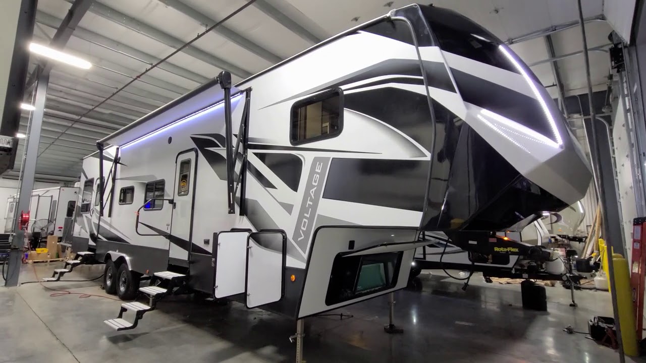 2021 Voltage Triton 3521 Toy Hauler Fifth Wheel by Dutchmen RV @ Couchs RV Nation a RV Review Tour