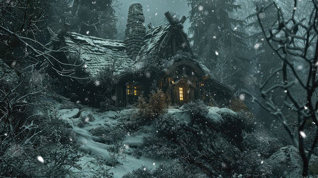 Frozen Celtic Cabin Hidden Deep | Medieval Celtic Winter Ambience for Study & Focus