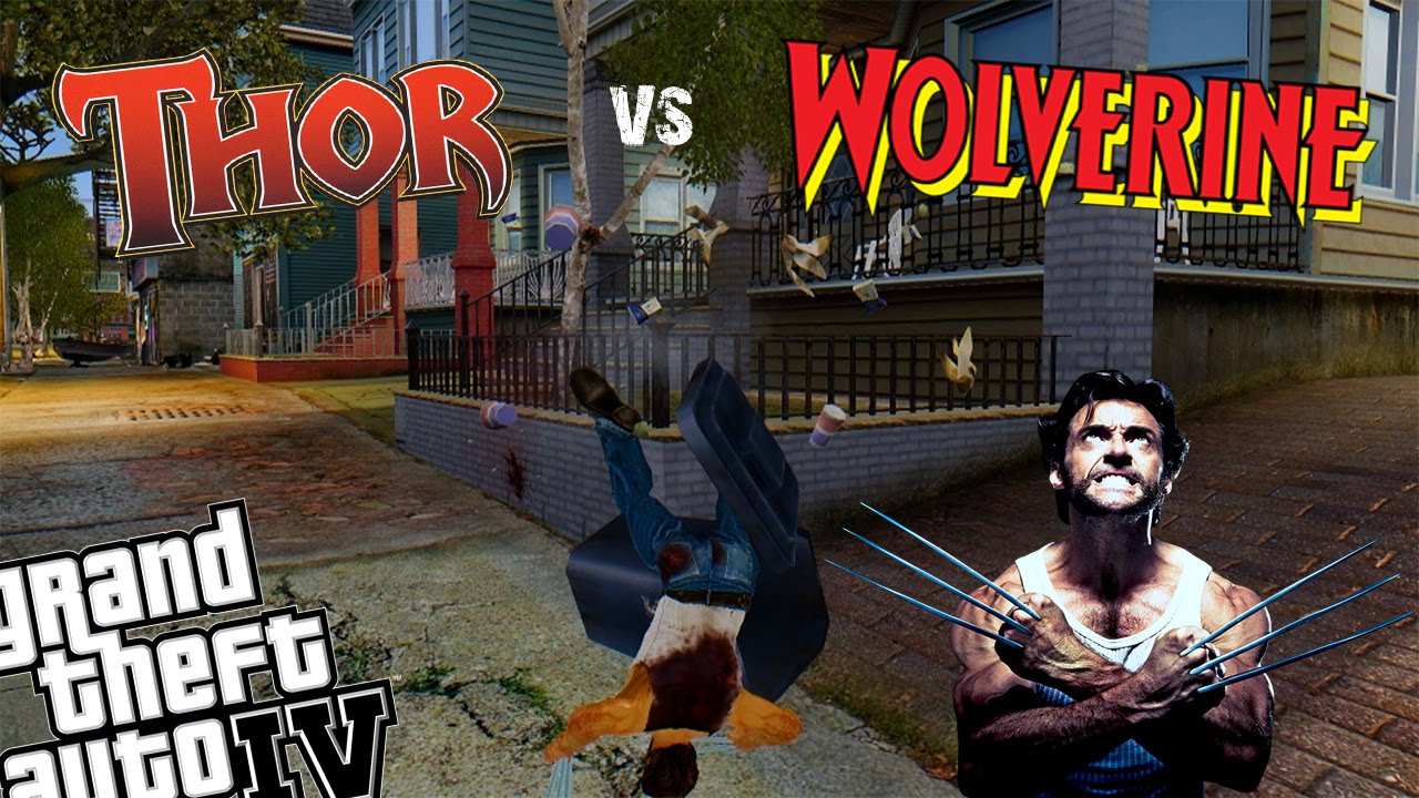 GTA IV Wolverine Mod + Thor Mod - Thor Battles The Immortal Wolverine!