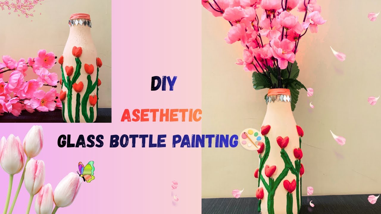 @creativityjeeth GLASS BOTTLE PAINTING DIY/ BOTTLE ART#glassbottleart #bottlecraft #painting #art