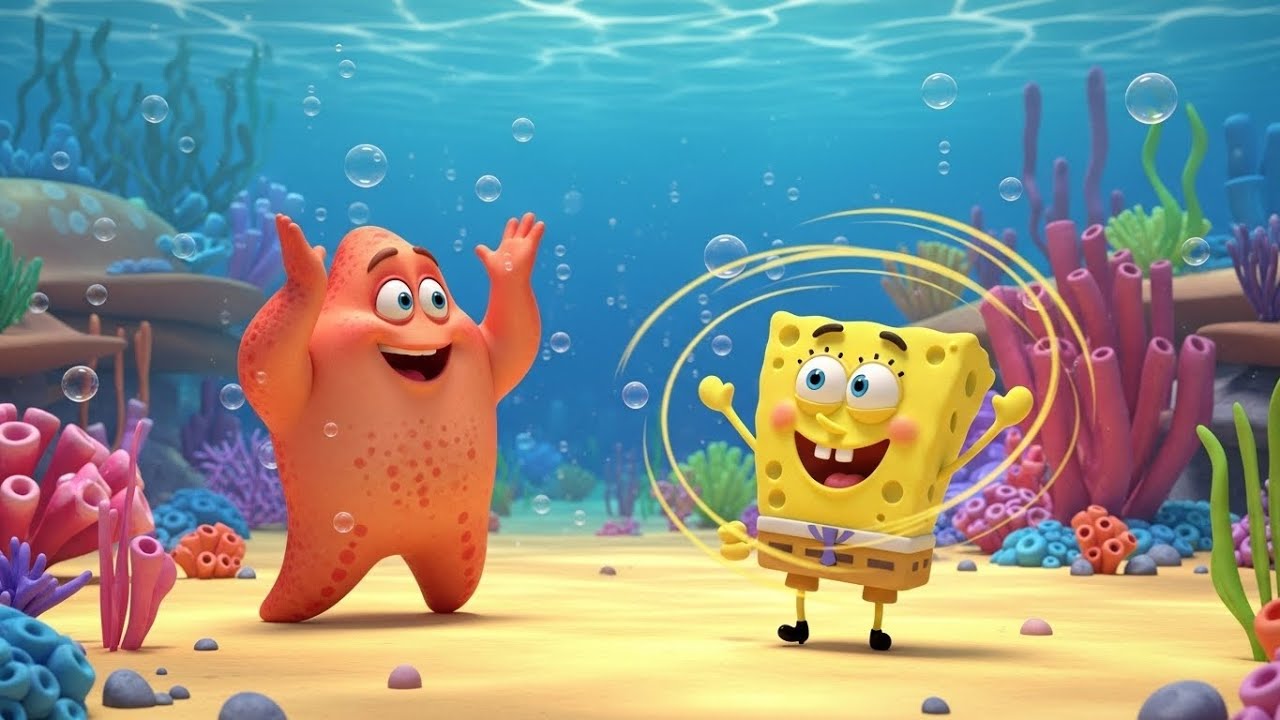 Bob Esponja Dançou com Águas-Vivas no Mar | Rimas e Canções Infantis