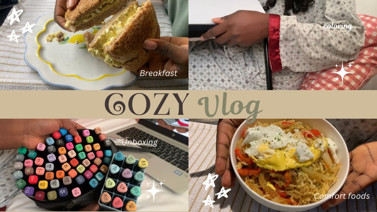 Cozy days in my life 👒 | Lunch, simple breakfast & Coloring | Unboxing 📦 | winter season ❄️ 