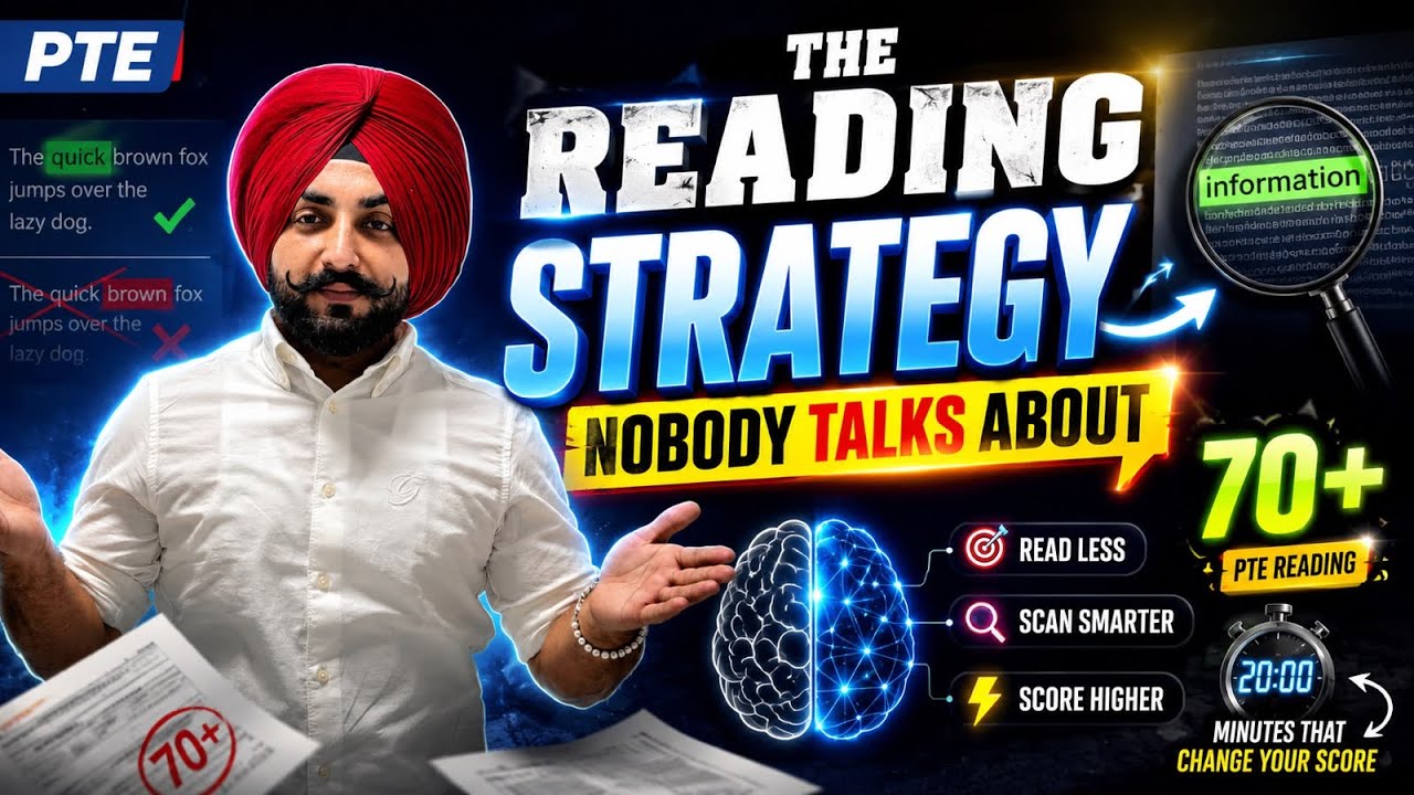 PTE Reading strategies in 2026, how to get 70+ Scores in reading ( Gurwinder PTE )