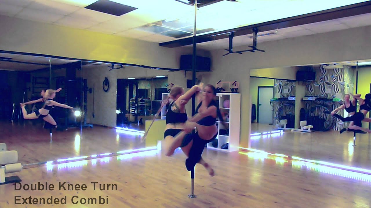 Pole Dance Double Tricks - Double Knee Turn Extended Combi 8.3