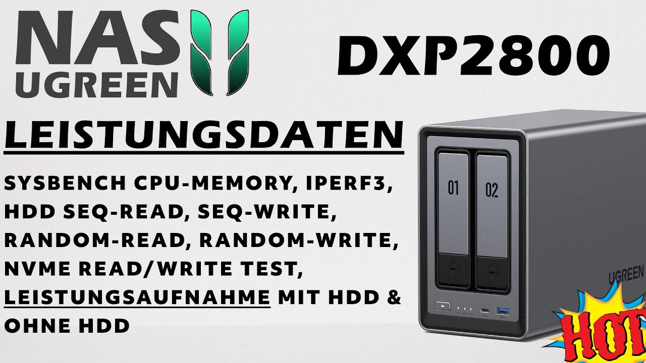 UGreen NAS DXP2800 - Alle Leistungsdaten, Stromverbrauch, HDD Speed, NVMe Speed, Netzwerk