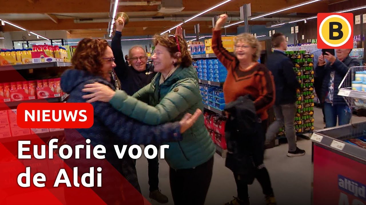 In polonaise door de supermarkt: Reek heeft eindelijk haar Aldi | Omroep Brabant