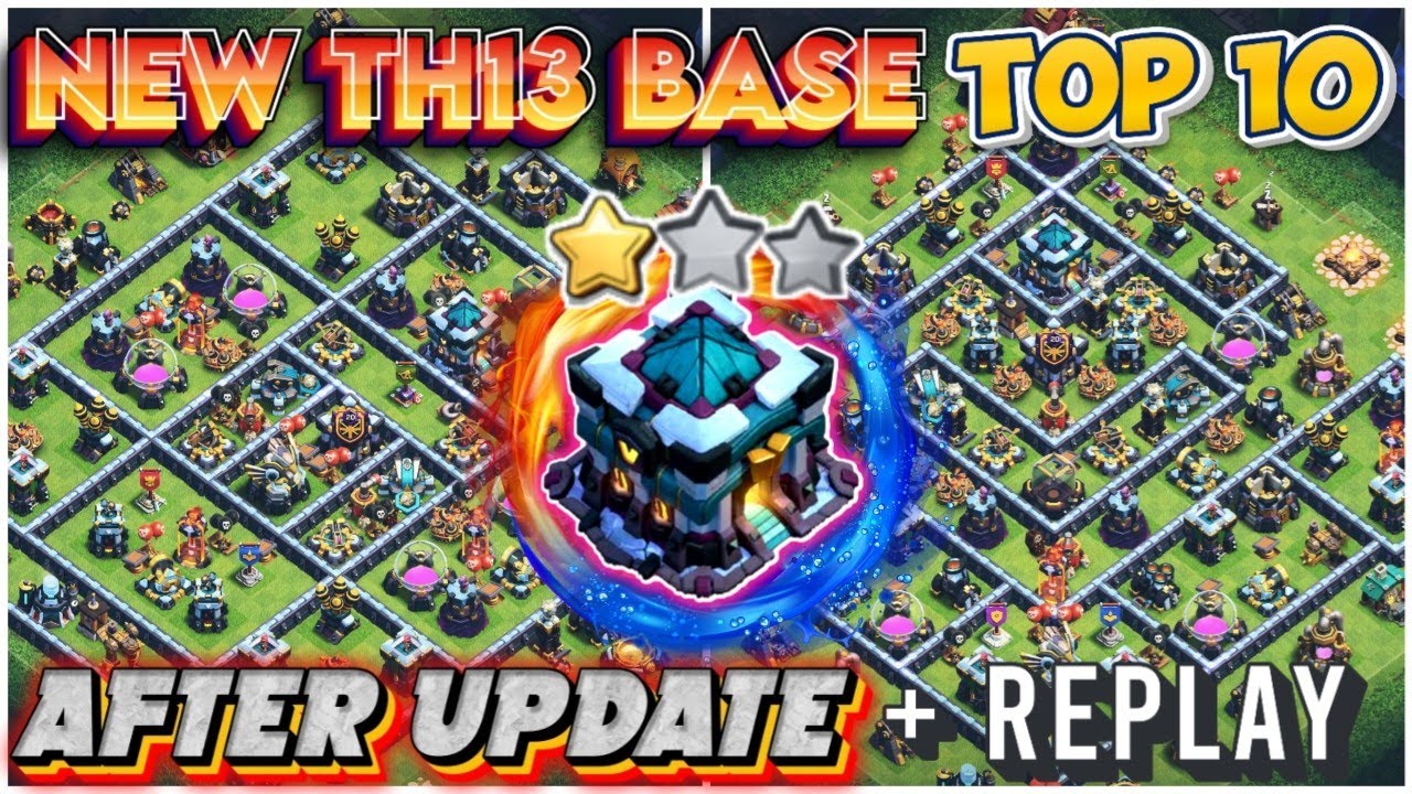 🔥AFTER UPDATE🔥TH13 HYBRID BASE + REPLAY || TOP 10 TH13 ANTI 3 STAR BASE || TH13 NEW HYBRID BASE