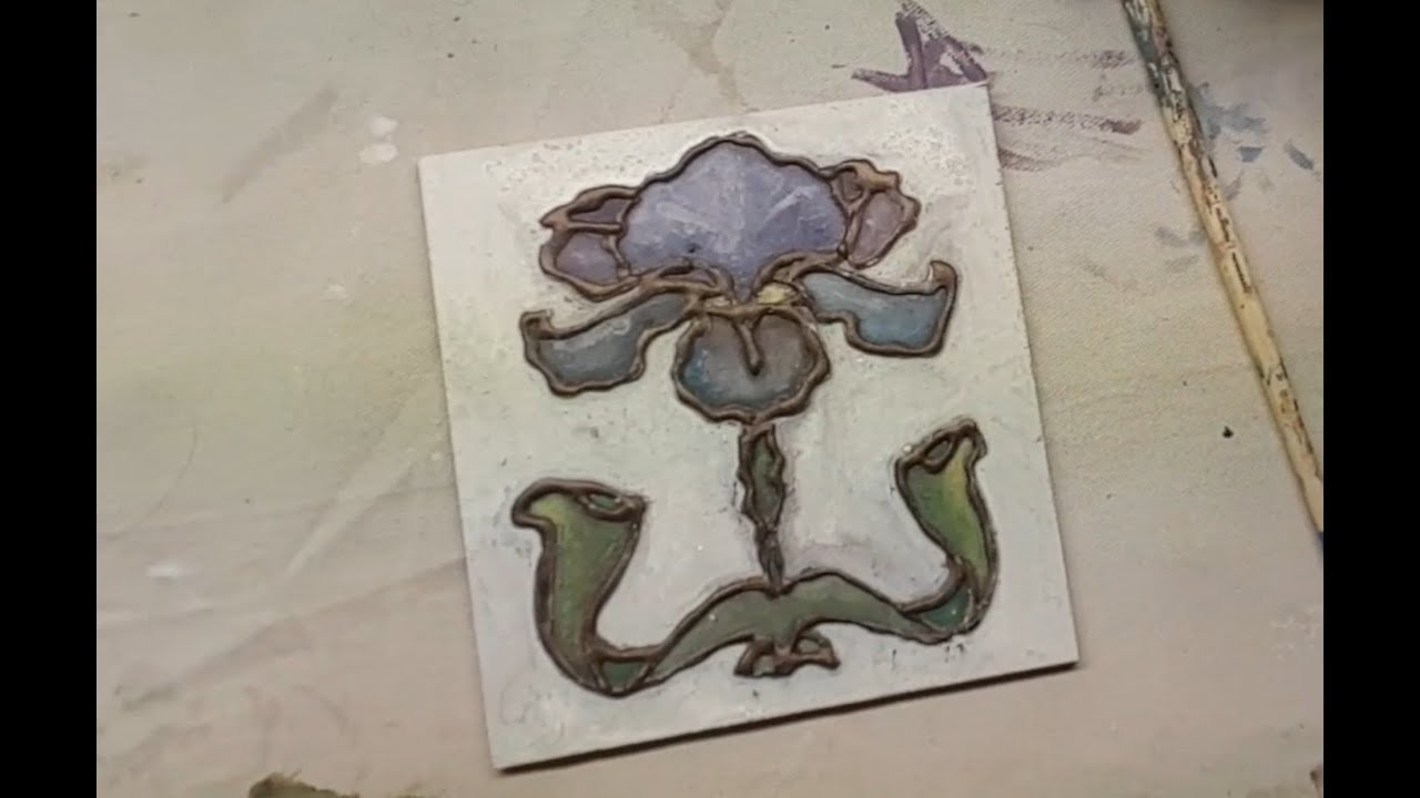 DIY Faux Porcelain Tile - Art Nouveau