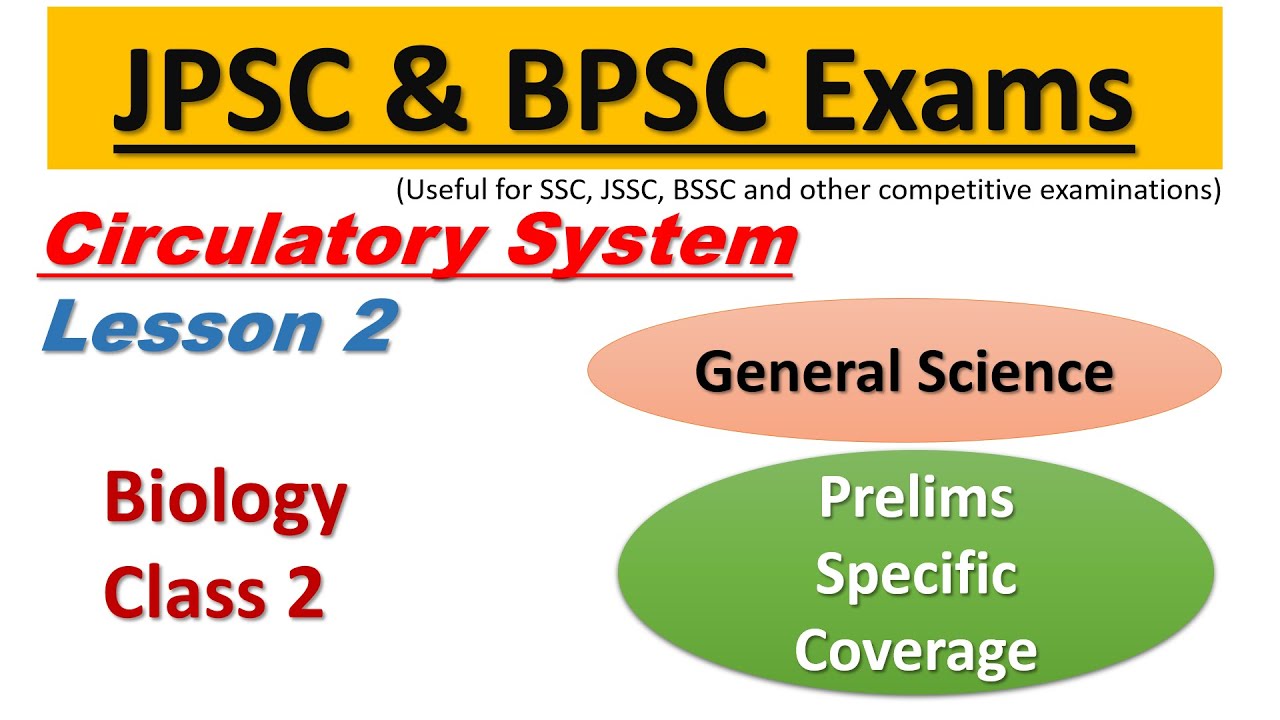 General Science for BPSC & JPSC(Biology); Circulatory System-Lesson 2
