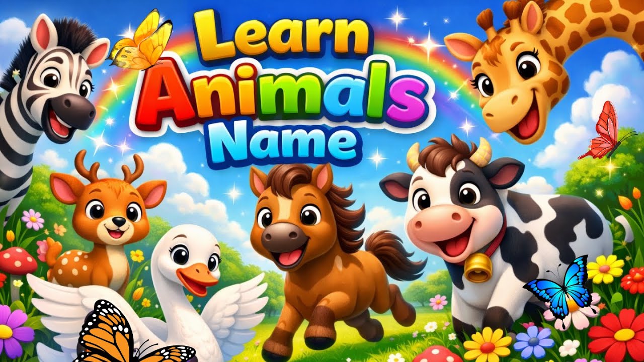 Animals Name for Kids | بچوں کے لیے جانوروں کے نام اور آواز | Animals Name in Urdu And English