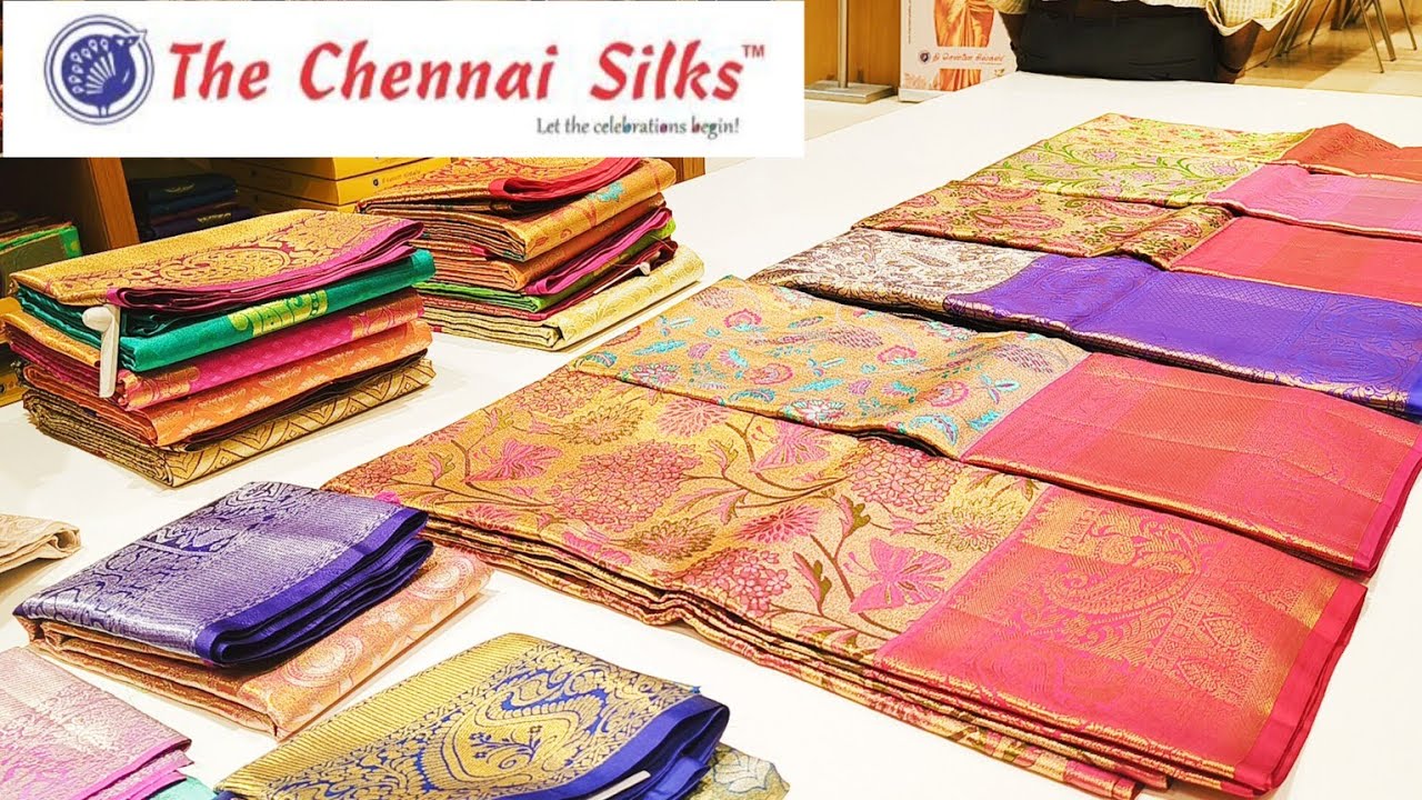 Chennai silks Kids pattu pavadai collection pure silk Tissue kalamkar print 1 To 15 years collection