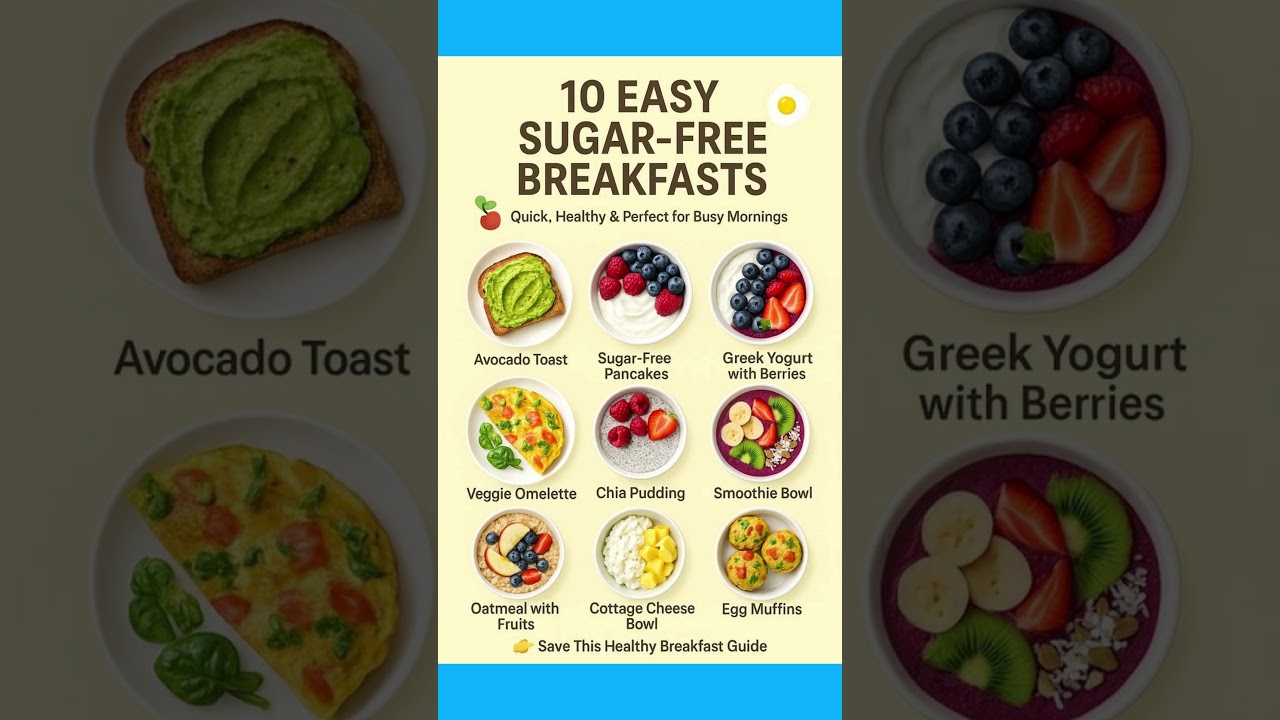 10 Easy Sugar - Free Breakfasts #HealthyEating