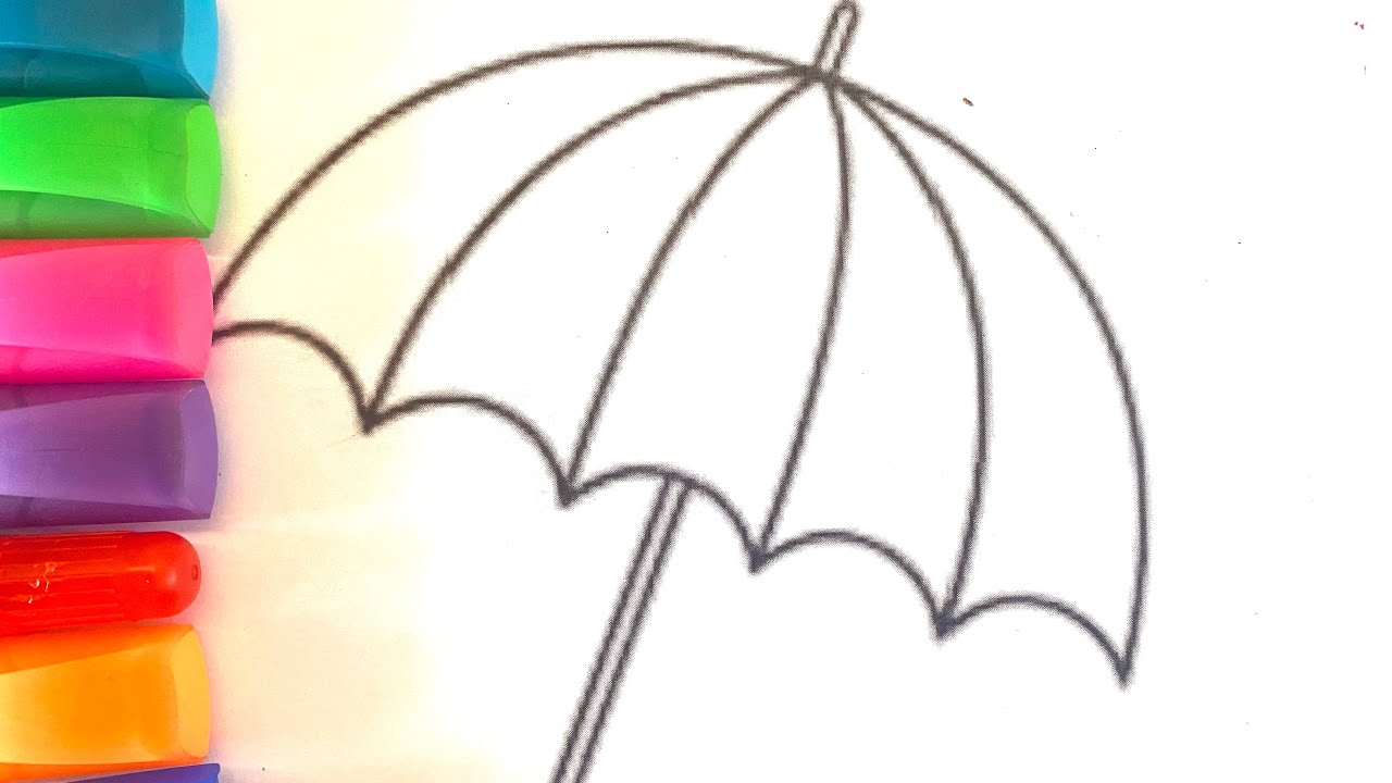How to color an umbrella with big makers /Rainbow ABC Art Kids!  