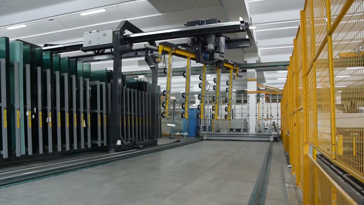 MISTRELLO: grúa portal GLH almacenar vidrio en almacén inteligente