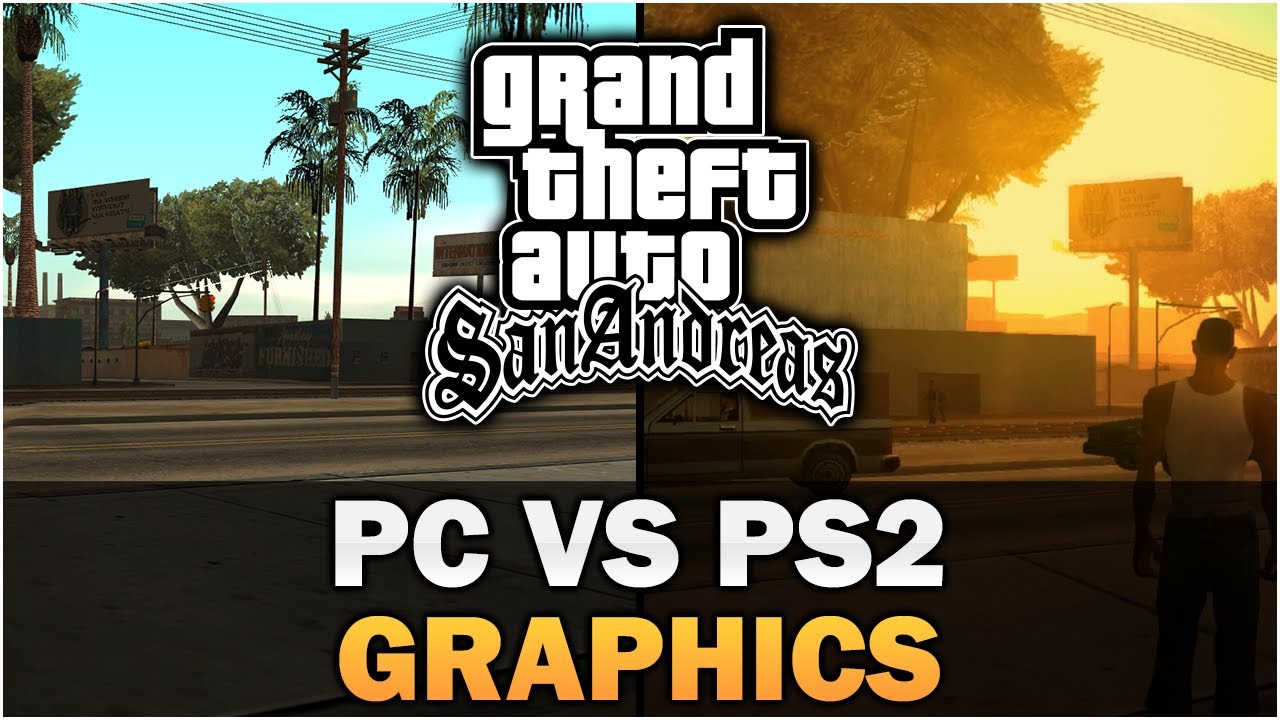 GTA SA - PS2 VS PC Graphics [Text video]