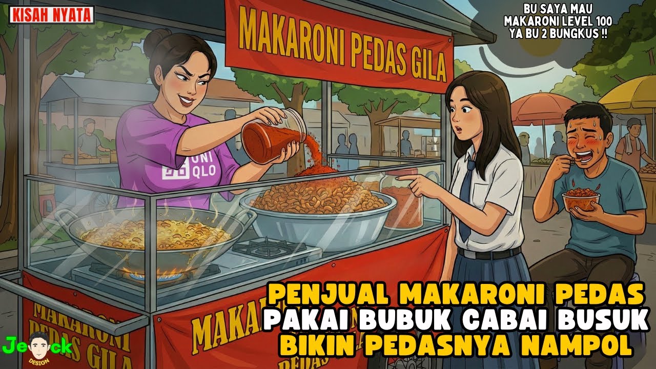 AZAB PENJUAL MAKARONI PEDAS PAKAI BUBUK CABAI BUSUK BIKIN PEDASNYA NAMPOL || ANIMASI AZAB